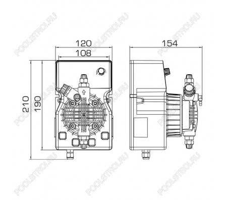 Насос дозир. мембранный DLX-PH-RX-CL/M 08 л/ч 10 бар (8-10/10-7/12-3) PVDF