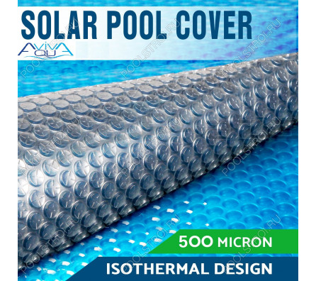 Солярное покрытие Aquaviva Platinum Bubbles серебро/голубой (4х50 м, 500 мкм)