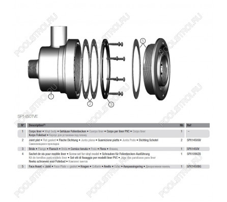 Форсунка гидромассажная Hayward TURBO-JET SP1450TVE под лайнер (50 мм)